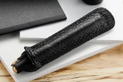 Aston Leather Single Slip Pen Pouch - Black -Office Supplies Sale Aston Leather SinglePenPouch Black 2