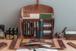 Galen Leather Writer's Medic Bag - Crazy Horse Tan -Office Supplies Sale GL MedicBag Tan stock 1