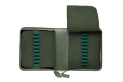 Galen Leather Zippered 40 Slot Pen Case - Crazy Horse Forest Green -Office Supplies Sale Galen 40PenCase Green OW 3