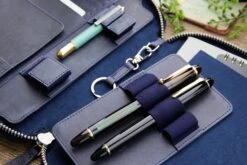 Galen Leather Zippered A5 Notebook Folio - Crazy Horse Navy Blue -Office Supplies Sale GalenLeather NotebookFolio CrazyHorse NavyBlue 3