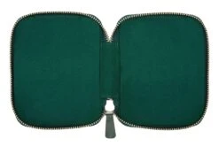 Galen Leather Zippered 10 Slot Pen Case - Crazy Horse Forest Green -Office Supplies Sale GalenLeather PenCase 10Slot CrazyHorseGreen OW 3