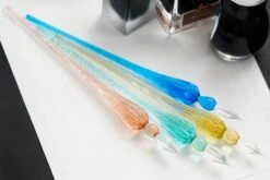 Herbin Round Glass Dip Pen - Amber -Office Supplies Sale Herbin RoundGlassDipPen Coral NavyBlue Sand Turquoise 2