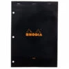 Rhodia No. 18 A4 Notepad - Black, Lined With 3-Hole Punch -Office Supplies Sale Rhodia Staplebound Top No18 Black 3Hole Lined 1
