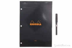 Rhodia No. 18 A4 Notepad - Black, Lined With 3-Hole Punch -Office Supplies Sale Rhodia Staplebound Top No18 Black 3Hole Lined 2