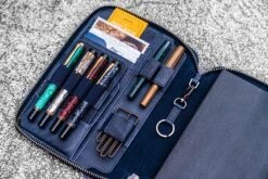 Galen Leather Zippered A5 Notebook Folio - Crazy Horse Navy Blue -Office Supplies Sale leather zippered a5 leuchtturm1917 notebook folio crazy horse navy blue 5 1024x1024 d34bcb8d a003 4e8d 877b 735aeed5c4ed