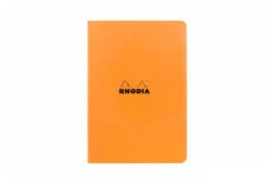 Rhodia Classic Side Staplebound A5 Notebook - Orange, Lined